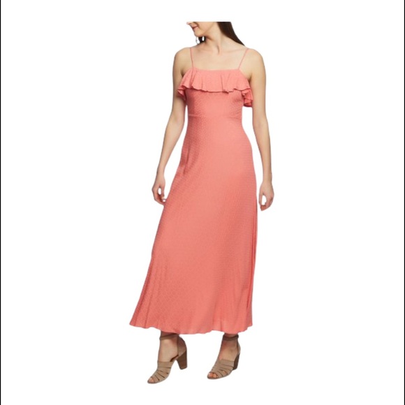 1 state womens ruffle top maxi dress Rayon size 4. Pink. - Picture 1 of 13